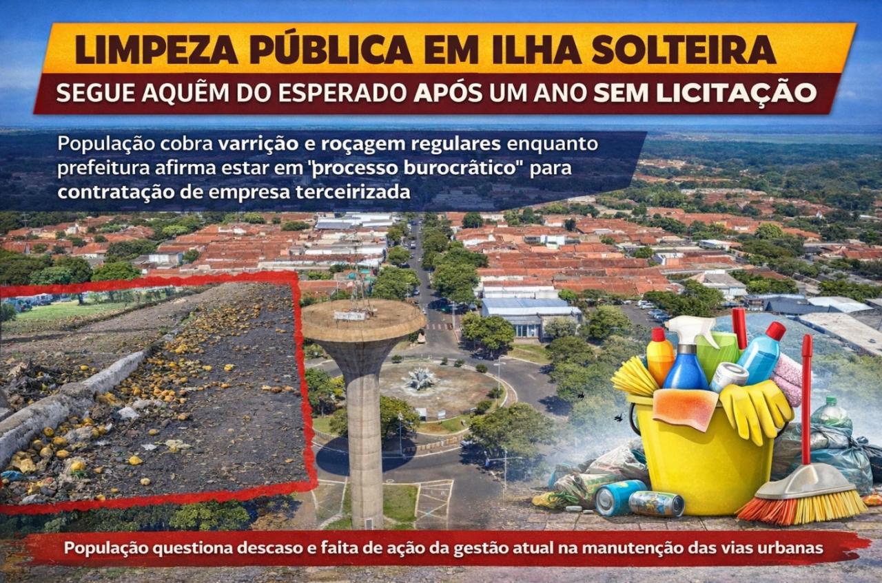 Limpeza pública em Ilha Solteira segue aquém do esperado após um ano sem licitação