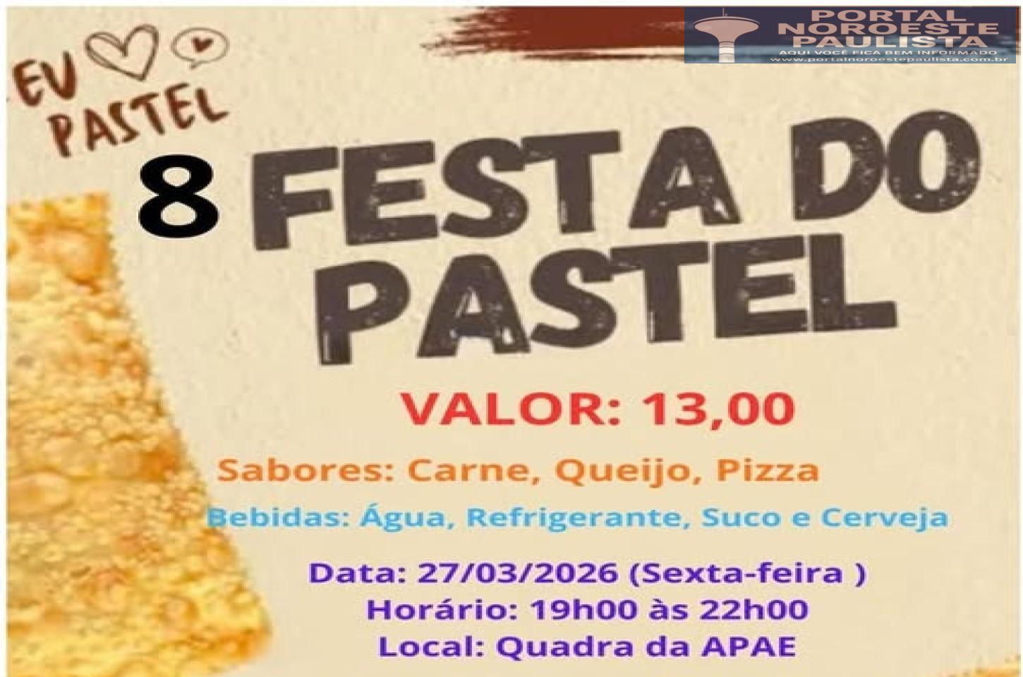 APAE de Ilha Solteira promove 8ª Festa do Pastel no dia 27 de março