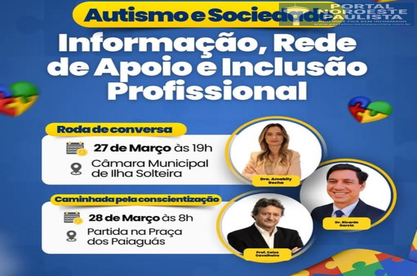 Ilha Solteira promove evento de conscientização sobre o autismo com roda de conversa e caminhada