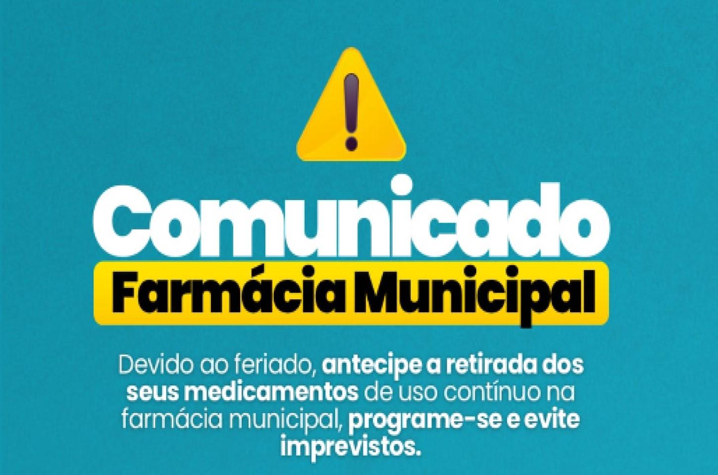 Farmácia Municipal de Ilha Solteira divulga horários especiais para o feriado prolongado