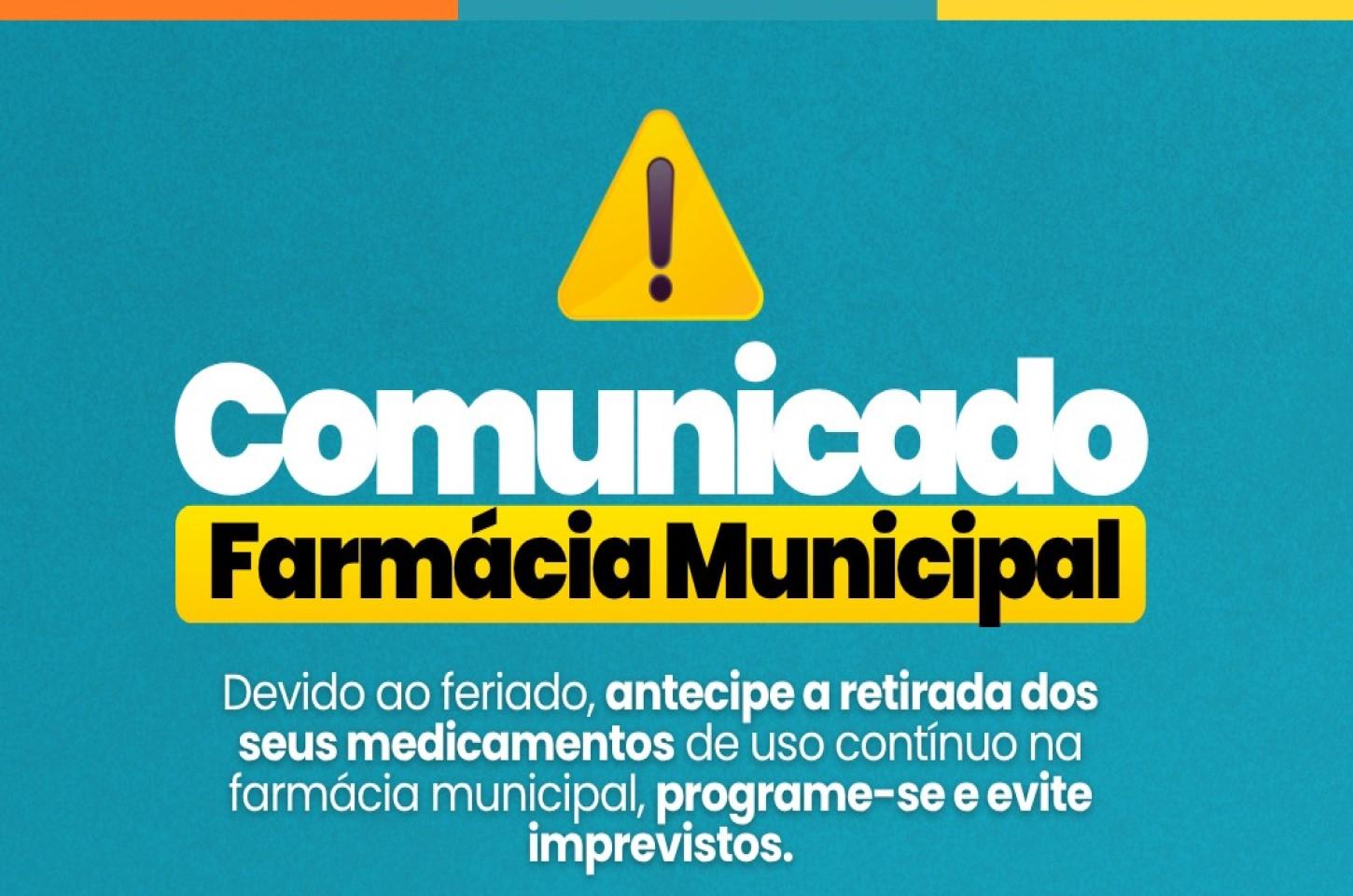 Farmácia Municipal de Ilha Solteira terá alteração no atendimento durante o feriado