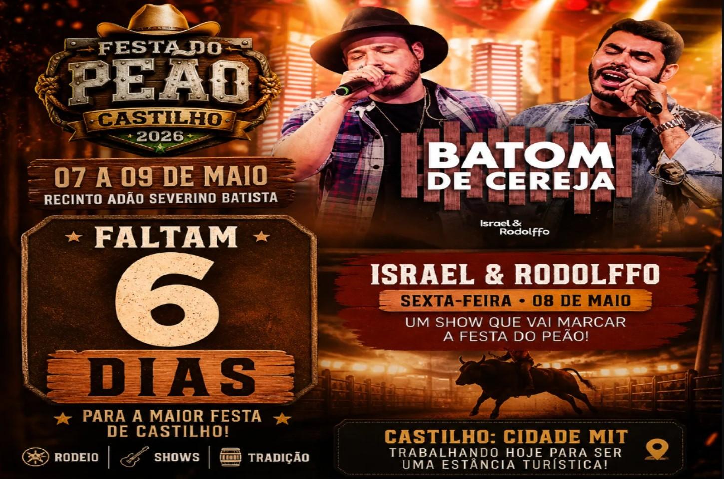 Castilho entra na contagem regressiva para mais uma Festa do Peão edição 2026 com grandes shows e tradição do rodeio