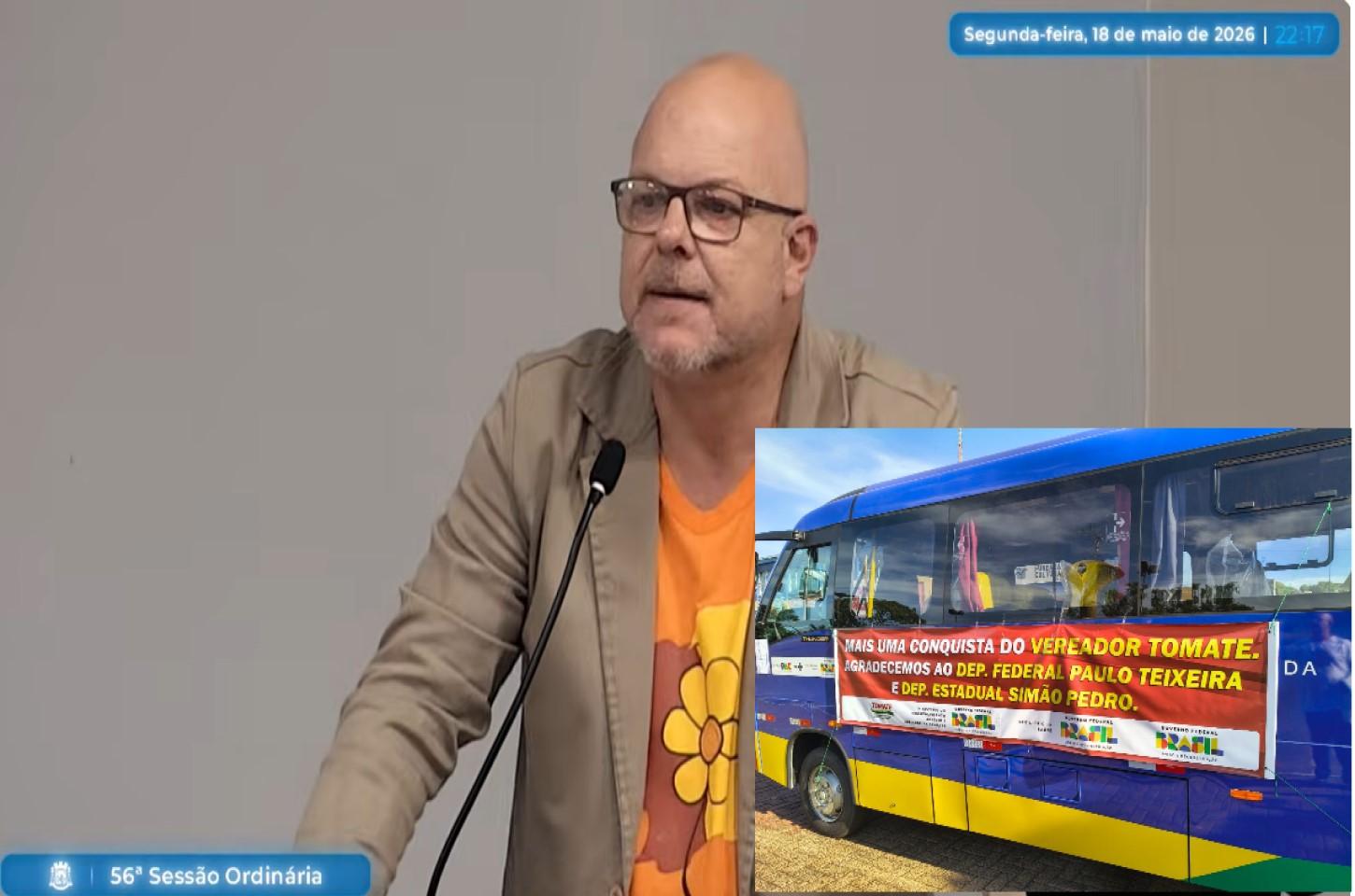 Vereador Tomate critica postura do prefeito durante sessão da Câmara de Ilha Solteira