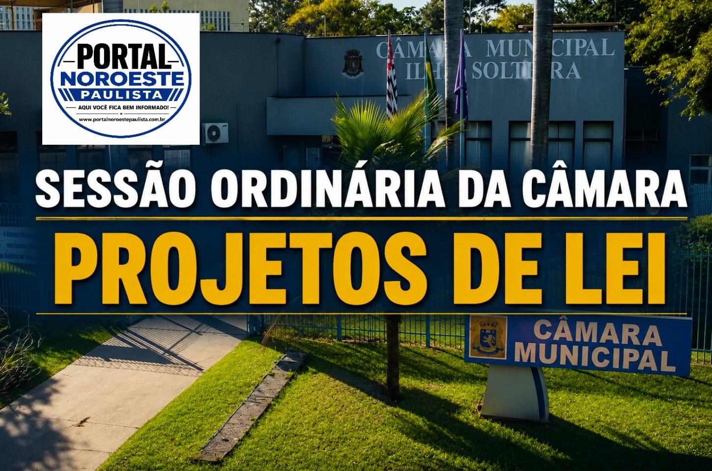 Câmara de Ilha Solteira recebe quatro projetos de lei durante a 58ª Sessão Ordinária