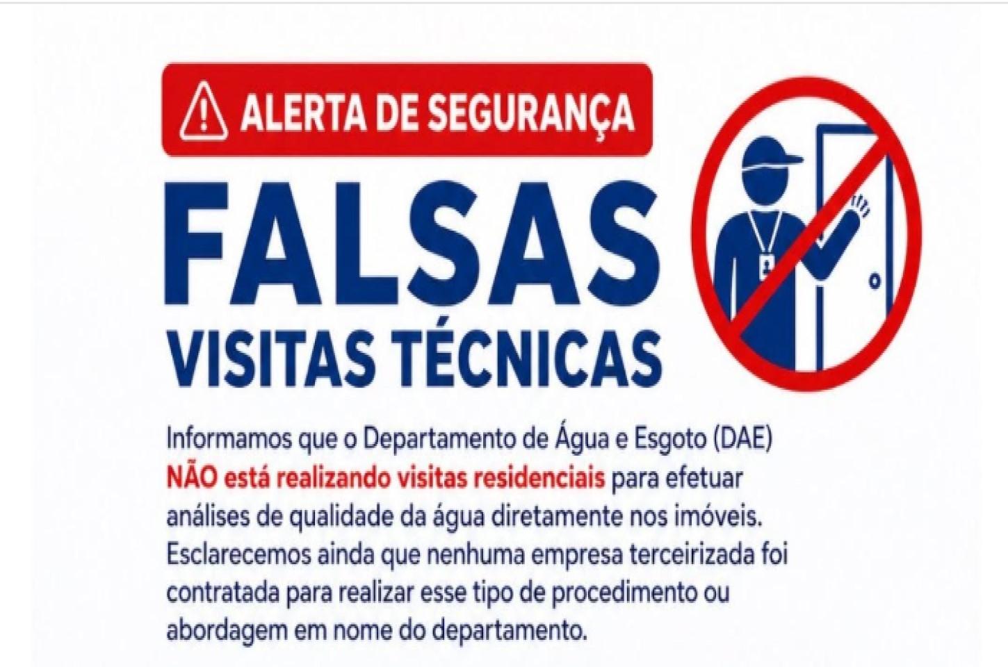 DAE alerta moradores sobre falsas visitas técnicas para análise da água em residências