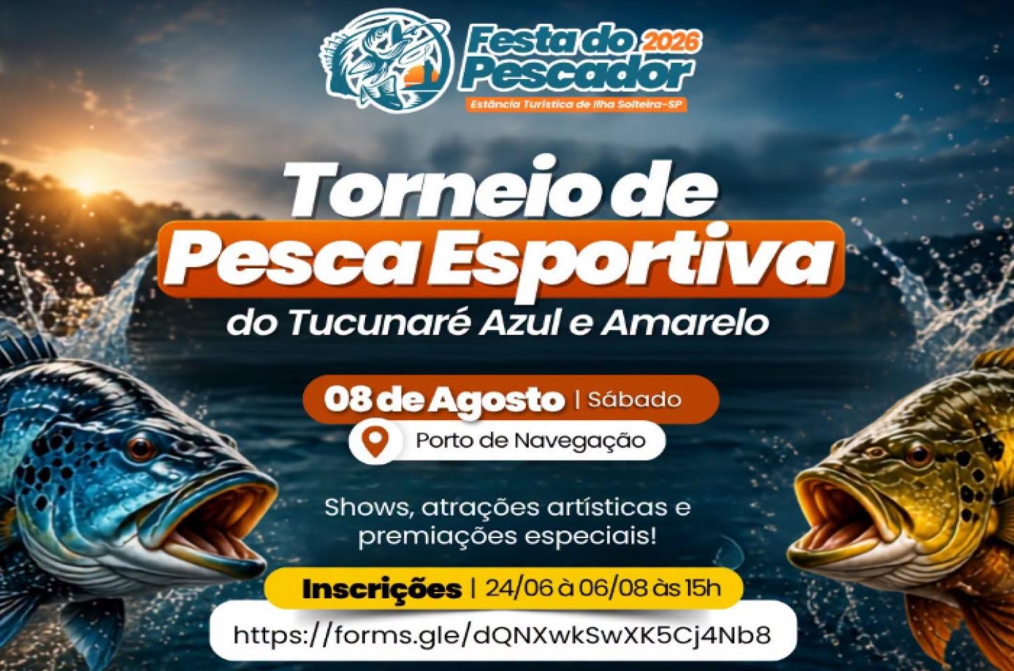 Inscrições para o Torneio de Pesca do Tucunaré da Festa do Pescador 2026 encerra-se hoje