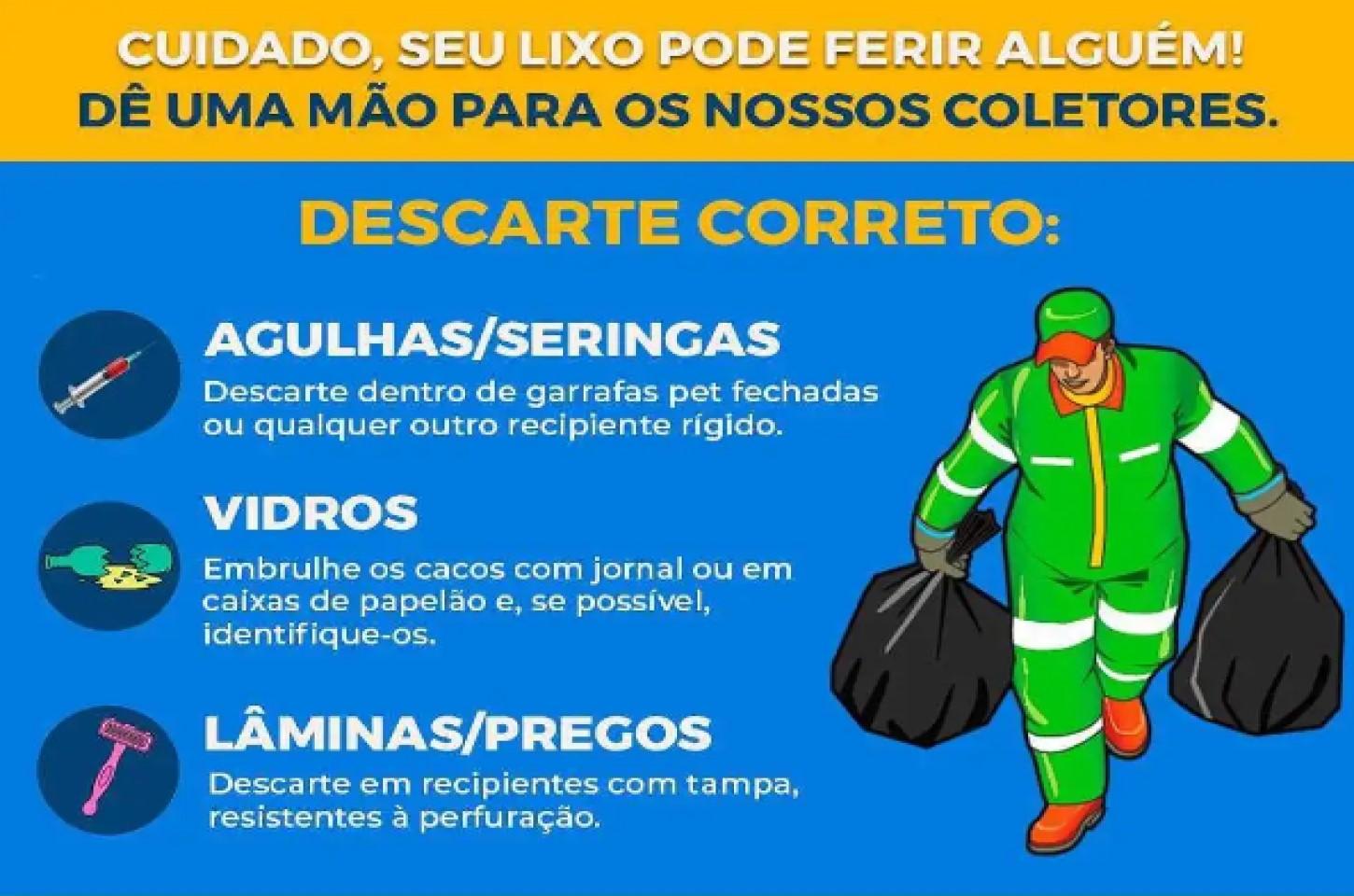 Vigilância em Saúde orienta moradores sobre descarte correto de materiais perfurocortantes e proteção dos coletores de lixo