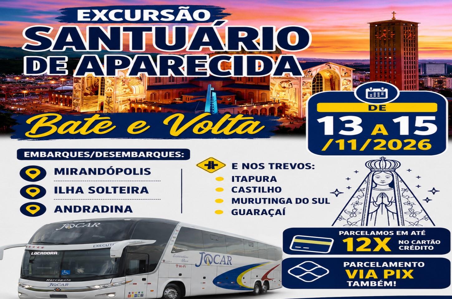 Web Rádio Aparecida promove excursão ao Santuário Nacional de Aparecida com saídas da região