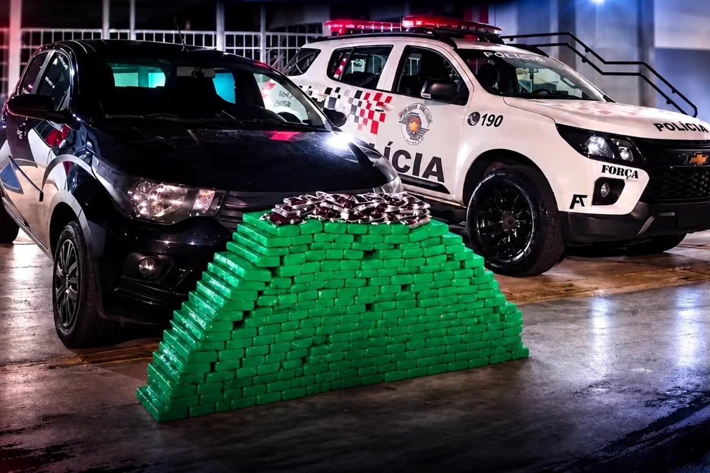 Força Tática apreende quase 200 quilos de drogas e prende suspeito após perseguição em Castilho