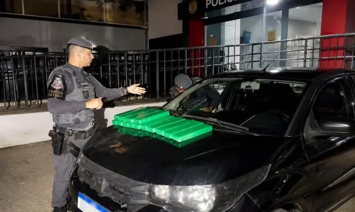 Força Tática apreende quase 200 quilos de drogas e prende suspeito após perseguição em Castilho