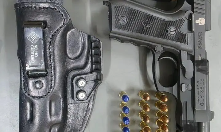 Homem é preso por porte ilegal de arma de fogo de uso restrito durante ação da Polícia Militar em Ilha Solteira