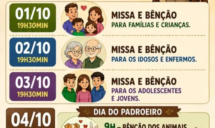 Igreja Matriz Cristo Luz do Mundo prepara programação em homenagem a São Francisco de Assis