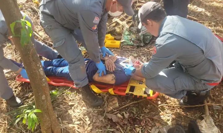Motociclista fica ferido após perder o controle da direção e colidir contra árvore em Ilha Solteira