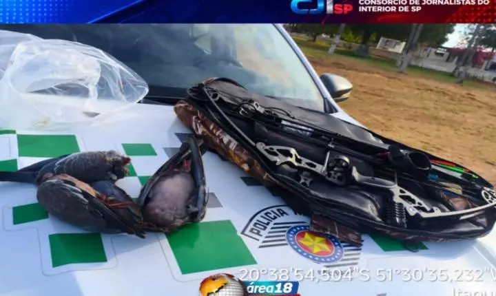 Polícia Militar Ambiental autua homem por caça ilegal de aves silvestres em Itapura