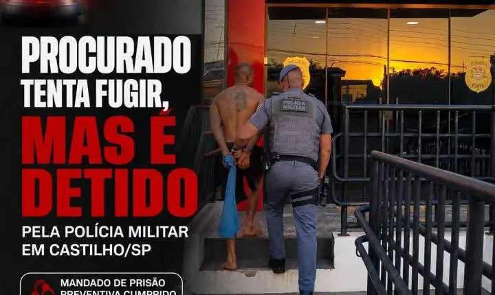 Polícia Militar captura procurado pela Justiça após tentativa de fuga em Castilho