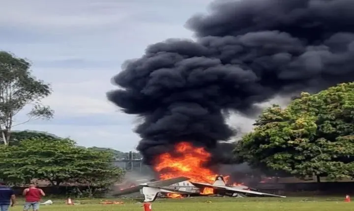 Queda de avião bimotor em Marília deixa dois mortos e um ferido