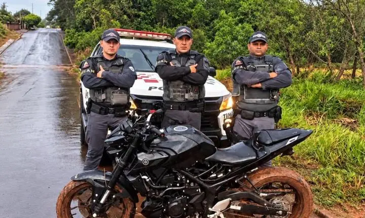 Rocam recupera motocicleta furtada e identifica três adolescentes em Andradina
