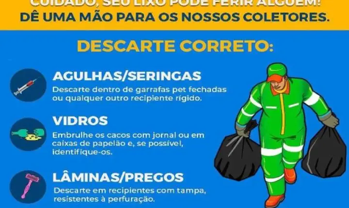 Vigilância em Saúde orienta moradores sobre descarte correto de materiais perfurocortantes e proteção dos coletores de lixo